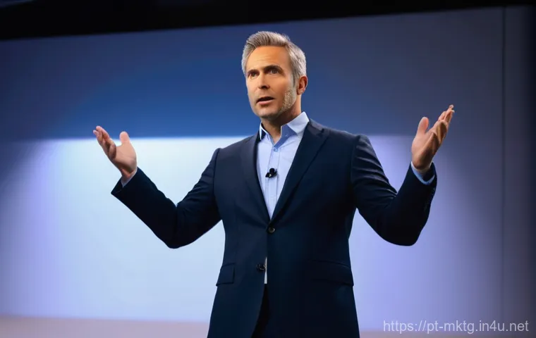 마케팅관리사 실기 시험에서 강조되는 프레젠테이션 스킬 - **Prompt:** A dynamic, charismatic female speaker in her late 30s, dressed in a stylish business cas...