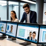 Home 21 마케팅관리사 시험에서 자주 언급되는 법령 - A professional marketing team in a modern Brazilian office environment, collaborating on a digital c...